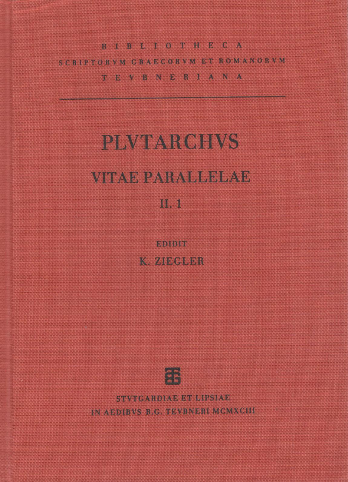 PLUTARCHI VITAE PARALLELAE VOLUME II/FASC. 1