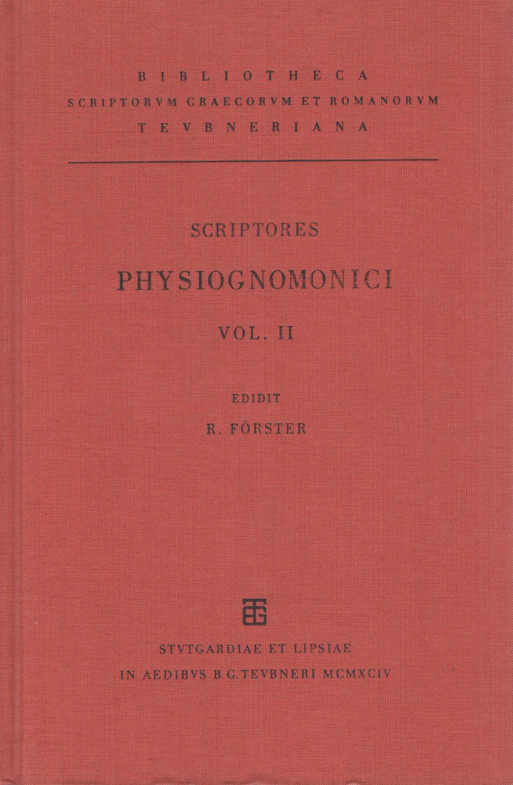 SCRIPTORES PHYSIOGNOMONICI GRAECI ET LATINI VOL. II