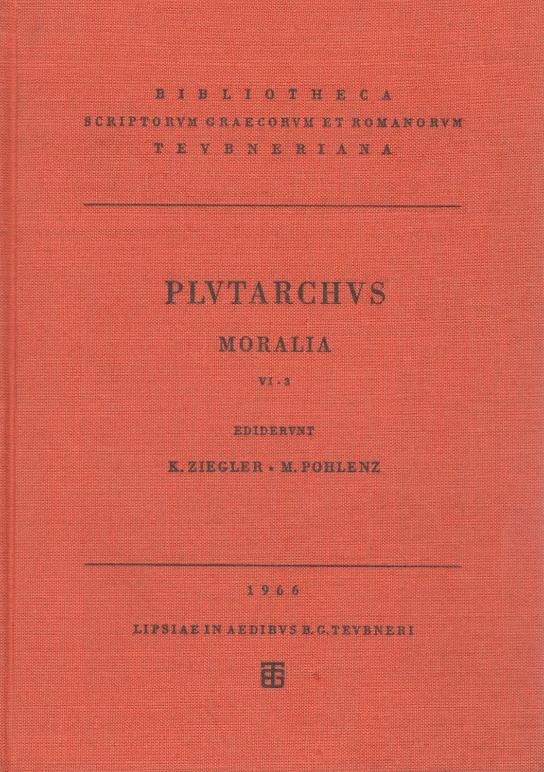 PLUTARCHI MORALIA VOL. VI/FASC. 3