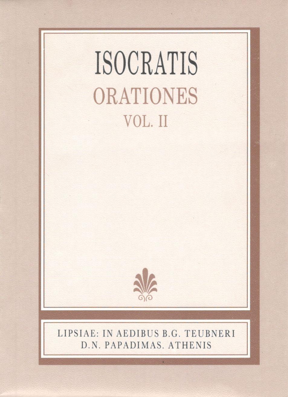 ISOCRATIS, ORATIONES, VOL. II, (ΙΣΟΚΡΑΤΟΥΣ, ΛΟΓΟΙ, Τ. Β