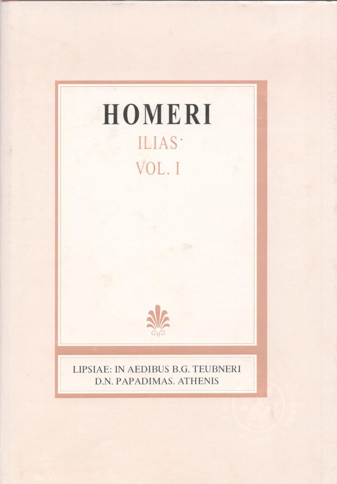 Homeri, Ilias, Vol. I, [Ομήρου, Ιλιάς, Ραψωδίαι Α-Μ, τ. Α