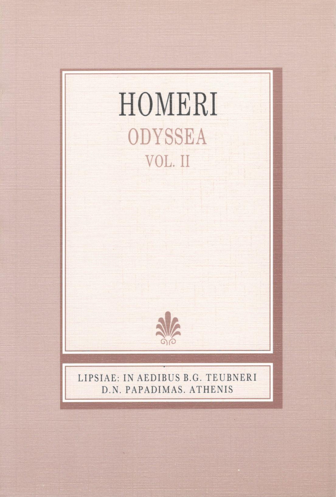 HOMERI, ODYSSEA, VOL. II, (ΟΜΗΡΟΥ, ΟΔΥΣΣΕΙΑ, ΡΑΨΩΔΙΑΙ Ν-Ω, Τ. Β