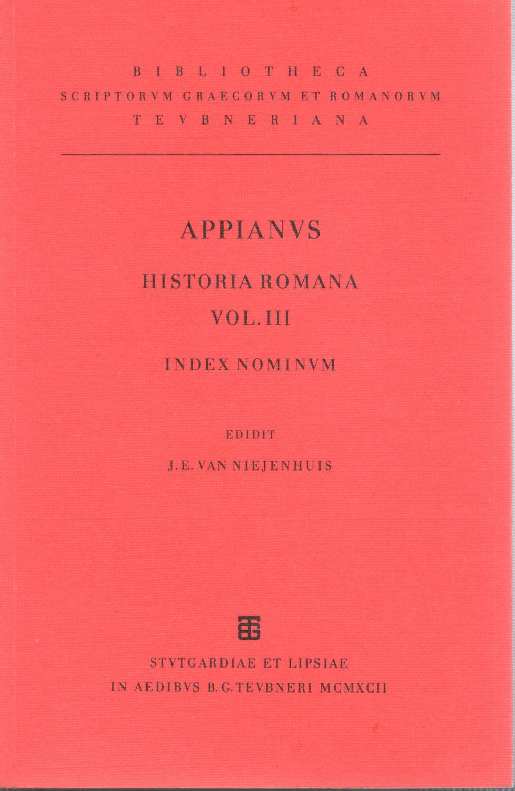 APPIANI HISTORIA ROMANA VOL. III - INDEX NOMINUM