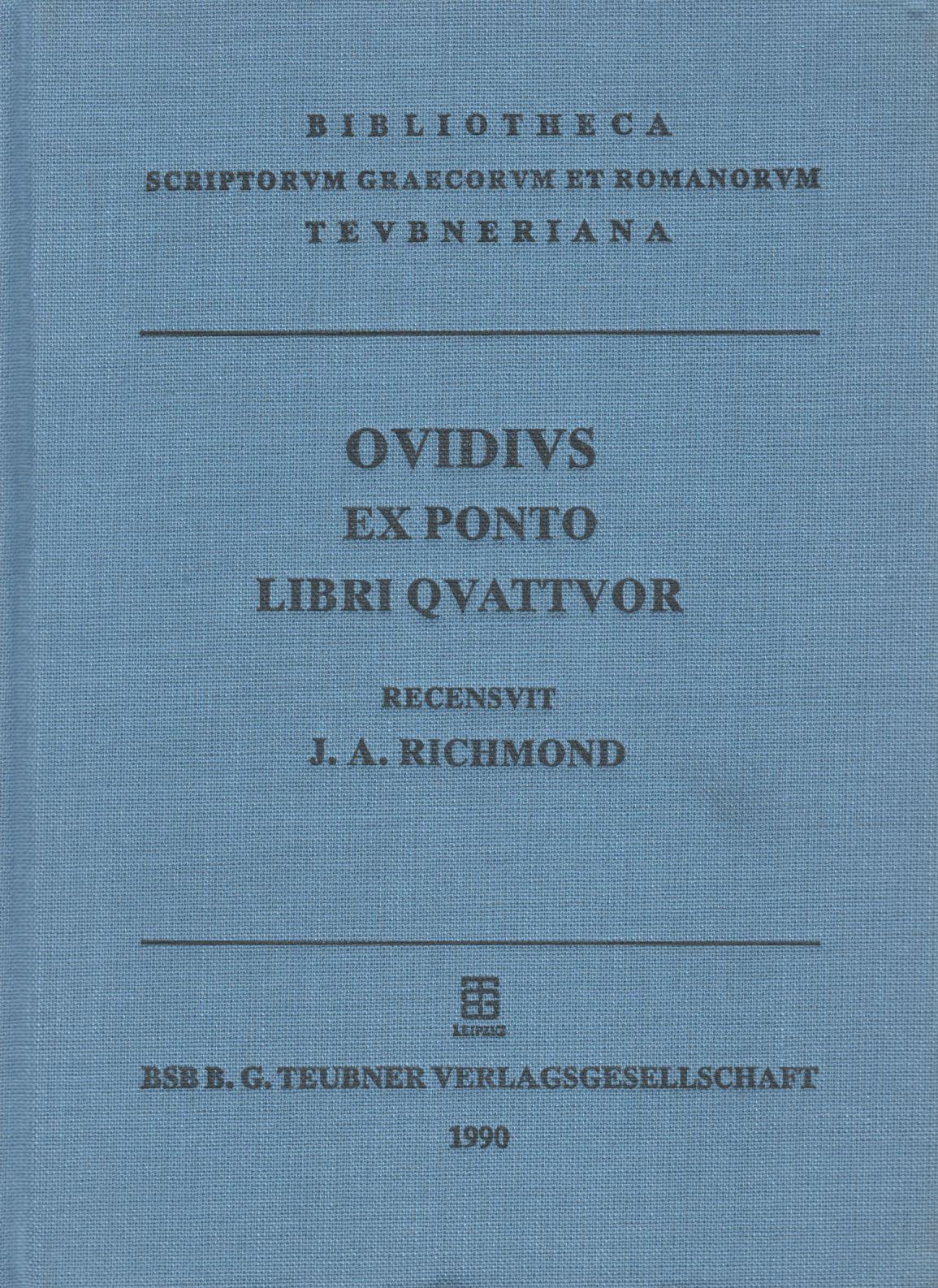 P. OVIDI NASONIS EX PONTO LIBRI QUATTUOR