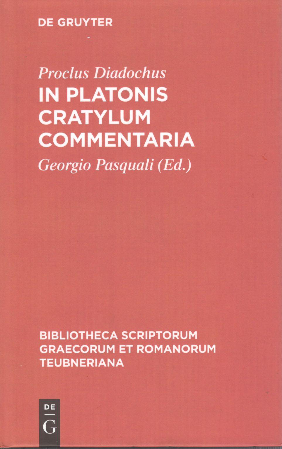 PROCLI DIADOCHI IN PLATONIS CRATYLUM COMMENTARIA