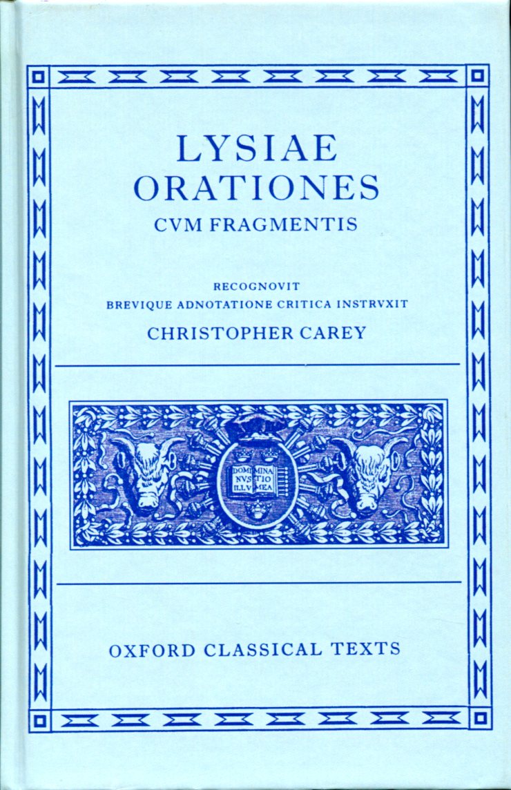 LYSIAS ORATIONES CUM FRAGMENTIS