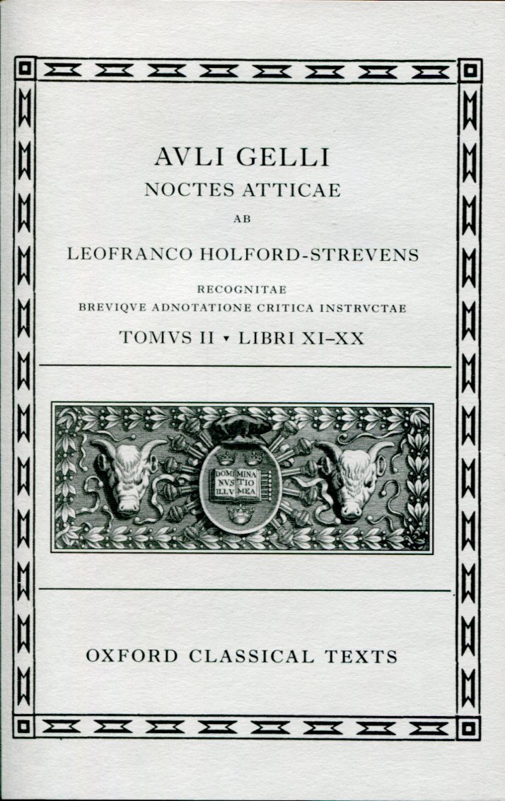 AULUS GELLIUS: ATTIC NIGHTS, BOOKS 11-20 