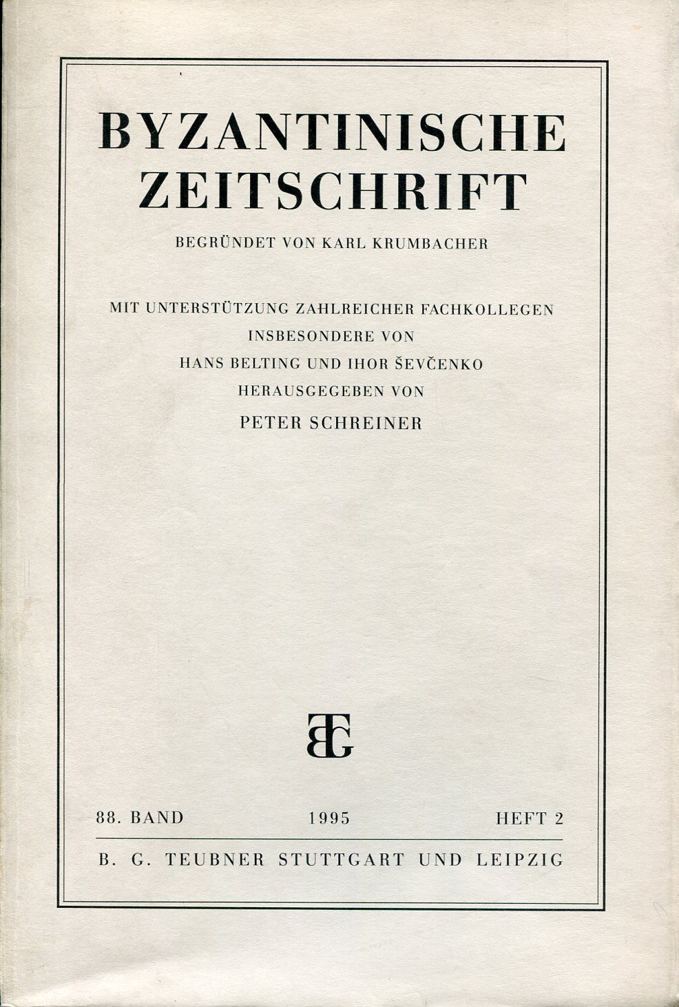 BYZANTINISCHE ZEITSCHRIFT 88. BAND 1995 HEFT 2