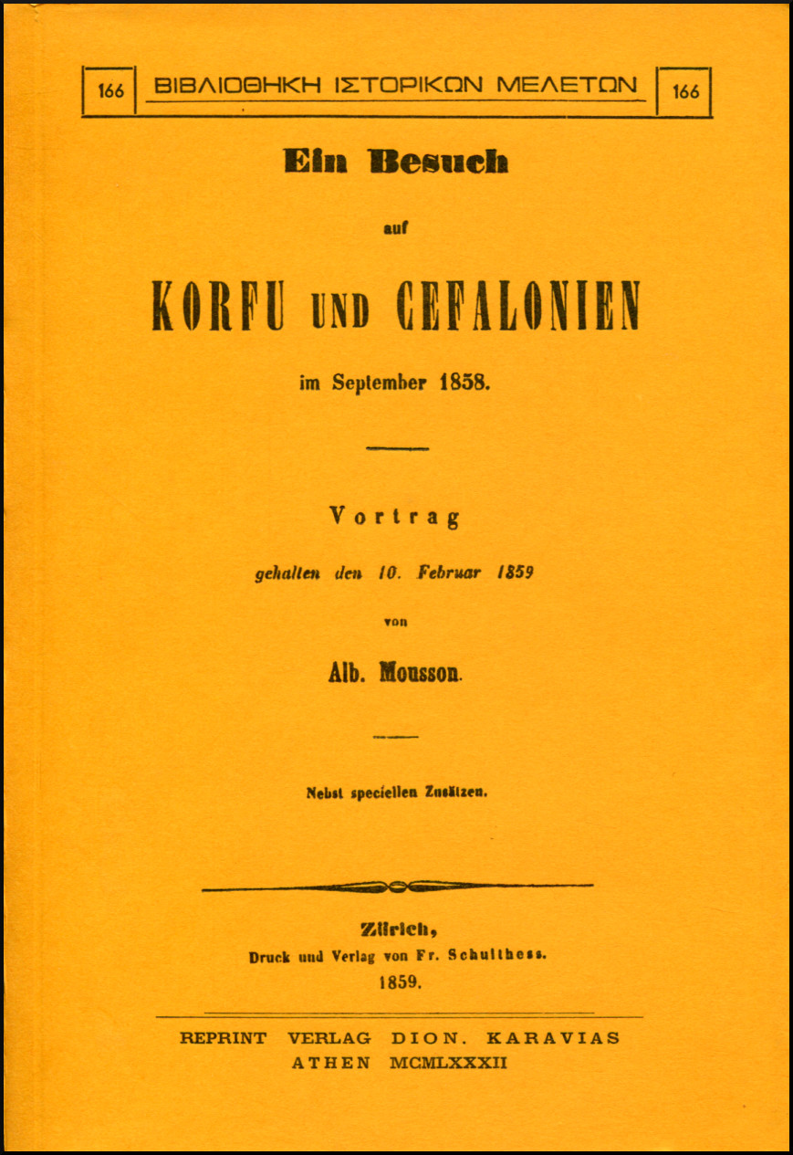 EIN BESUCH AUF KORFU UND CEFALONIEN IM SEPTEMBER 1858