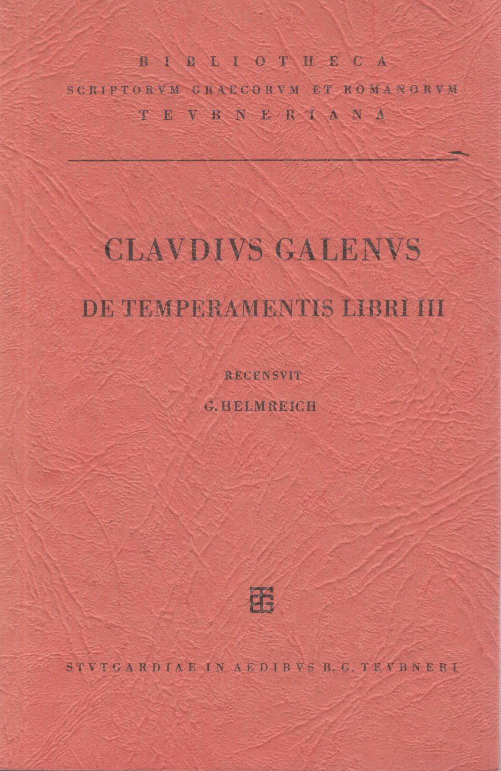 GALENI DE TEMPERAMENTIS LIBRI III