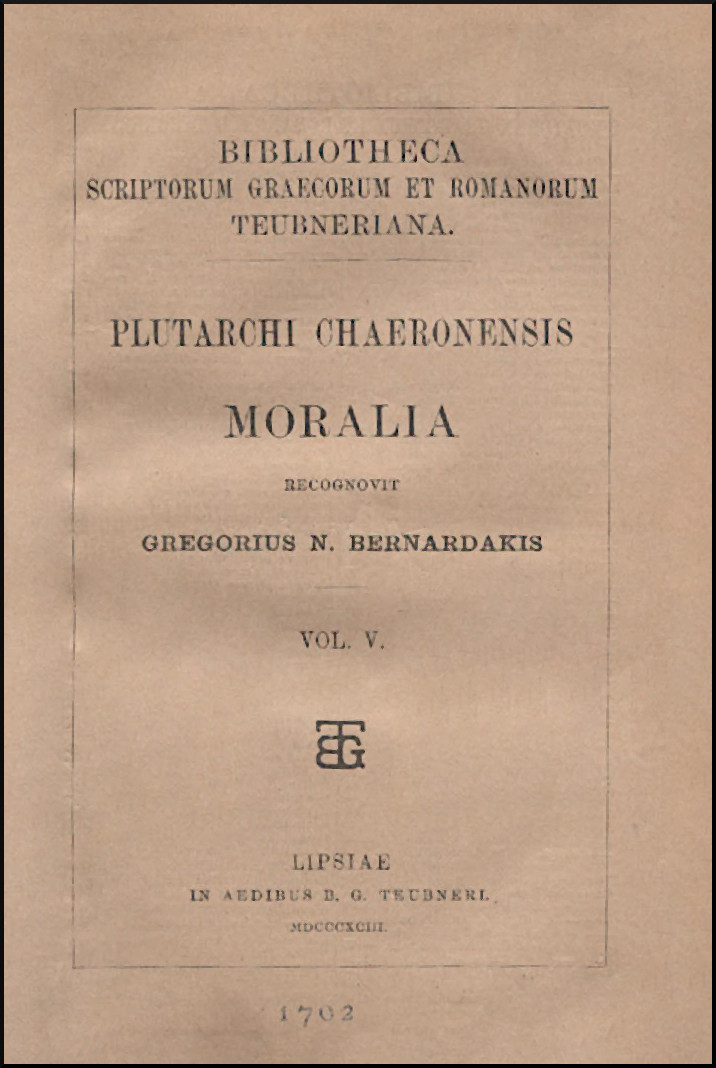 PLUTARCHI MORALIA, VOL. V