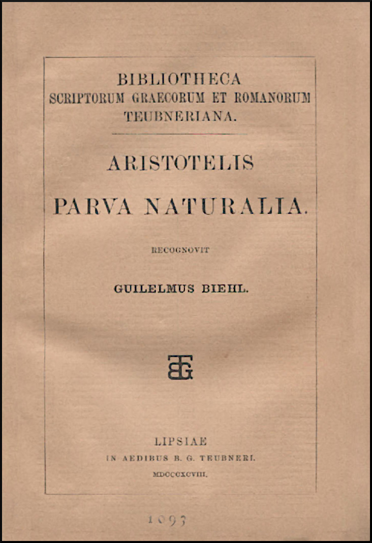 ARISTOTELIS PARVA NATURALIA