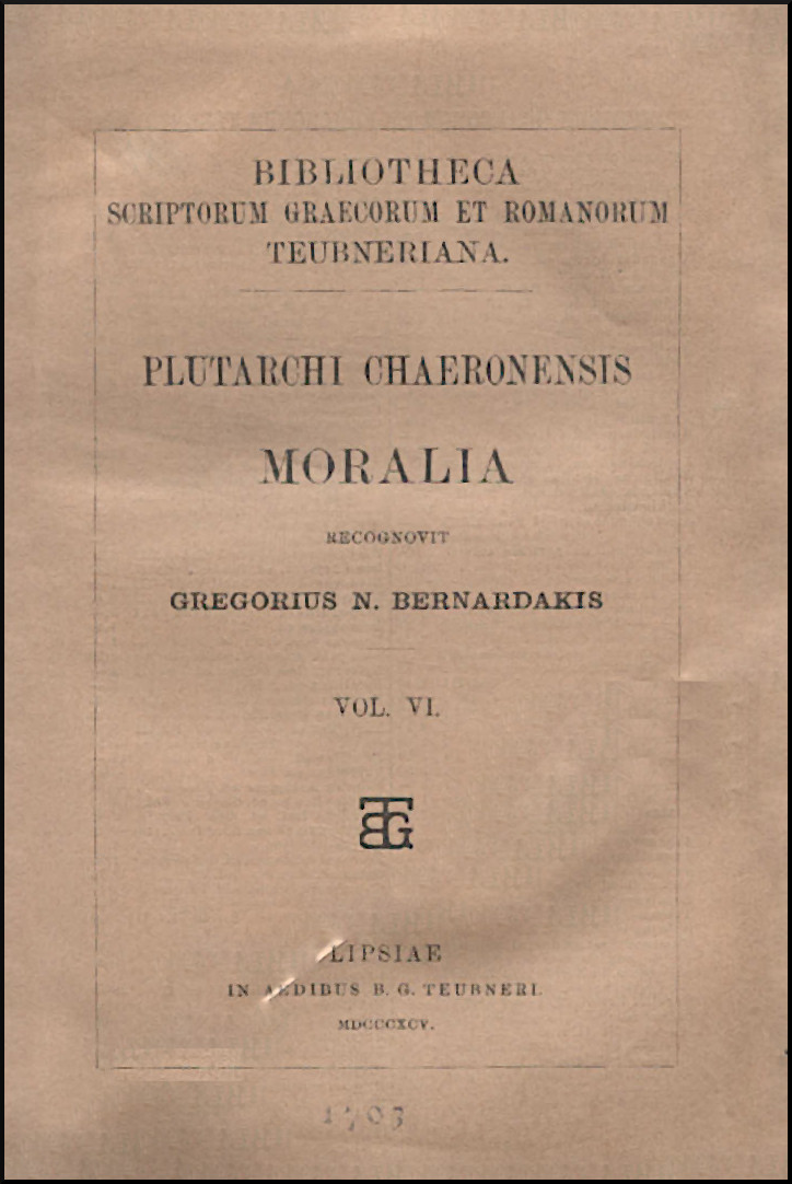 PLUTARCHI MORALIA, VOL. VI