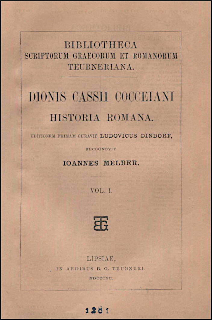 DIONIS CASSII COCCEIANI HISTORIA ROMANA VOL. I