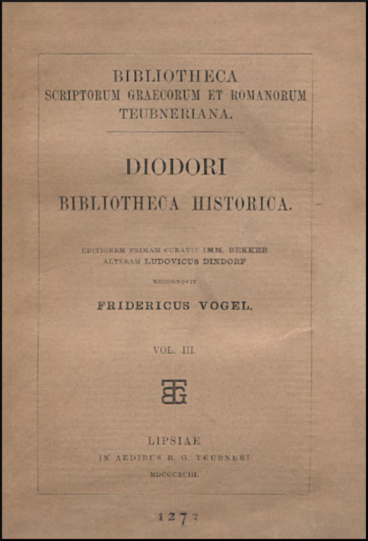 DIODORUS BIBLIOTHECA HISTORICA VOL. III