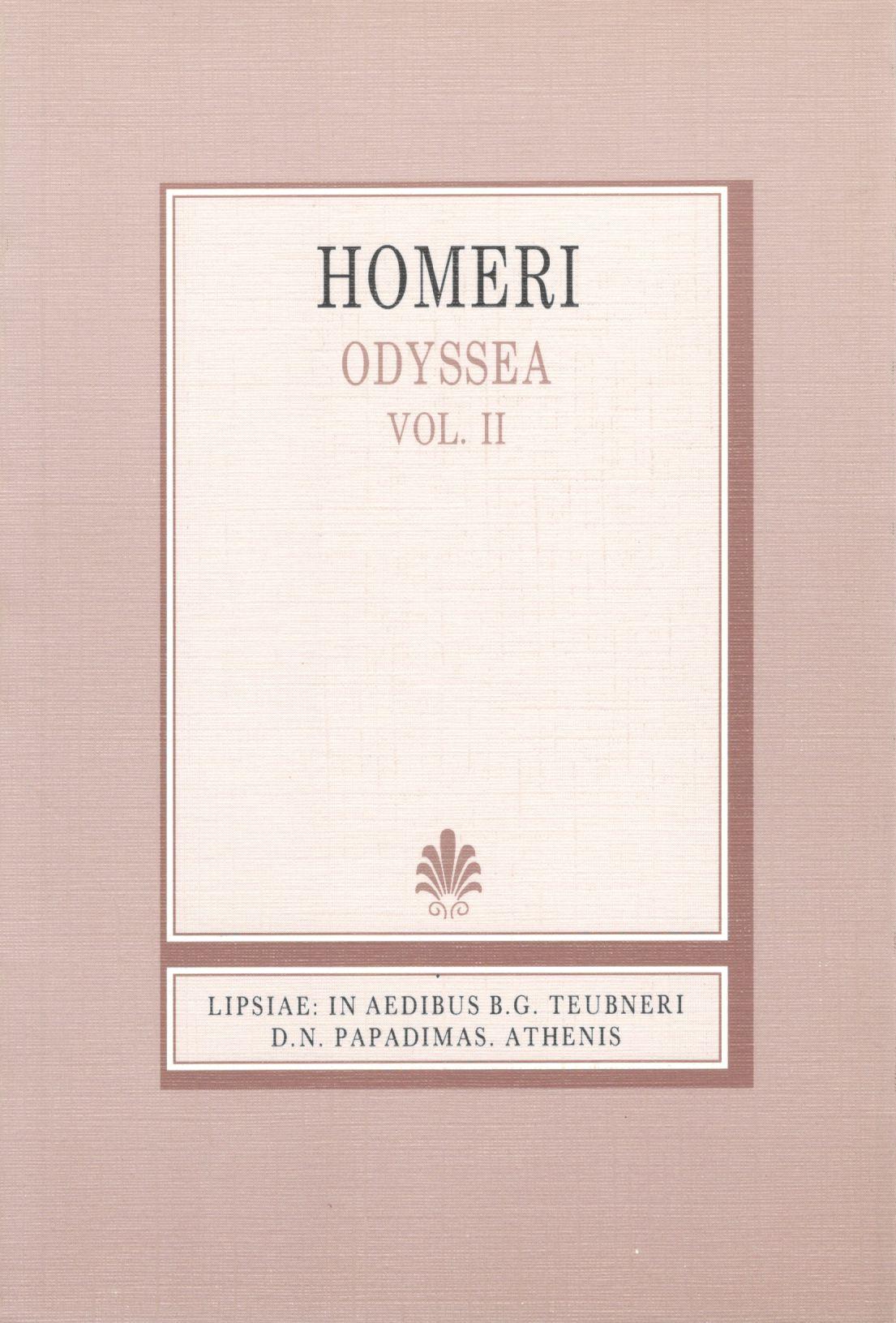 Homeri, Odyssea, Vol. II, [Ομήρου, Οδύσσεια, Ραψωδίαι ν-ω, τ. Β