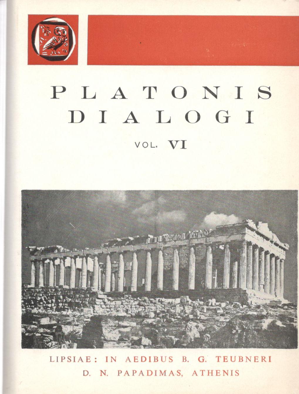 Platonis, Dialogi, Vol. VI, [Πλάτωνος, Διάλογοι, τ. ΣΤ']
