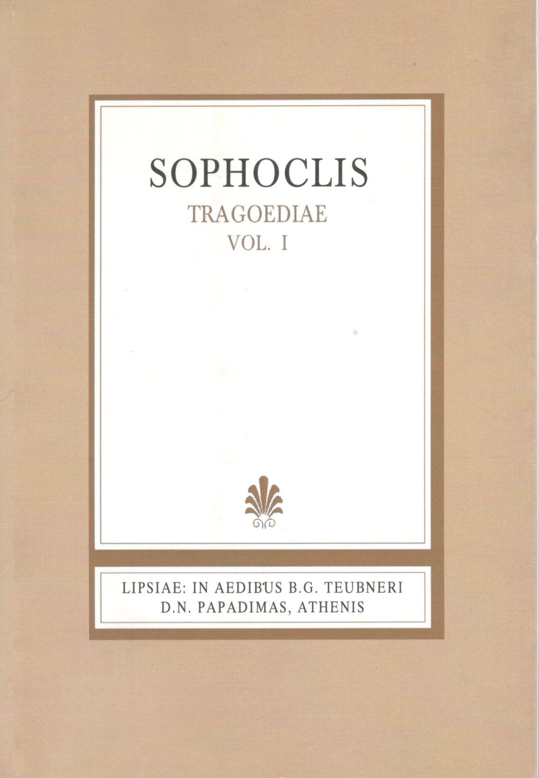 Sophoclis, Tragoediae, Vol. I, [Σοφοκλέους, Τραγωδίαι, τ. Α']